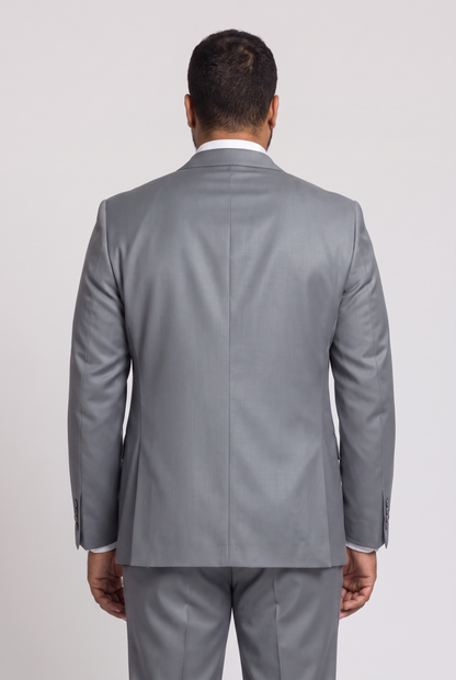 Terno Plus Size Slim Italiano Poliviscose - Cinza Aço