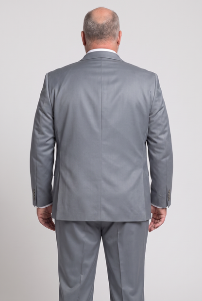 Costume Plus Size Slim Italiano Poliviscose - Cinza Aço