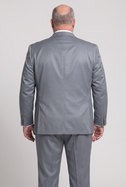 Costume Plus Size Slim Italiano Poliviscose - Cinza Aço