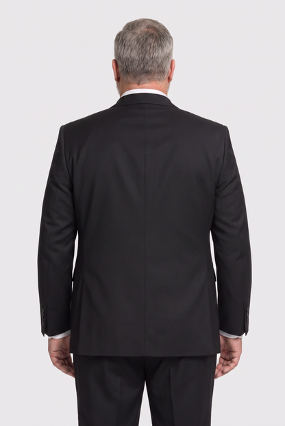 Terno Plus Size Slim Italiano Lã Fria - Preto