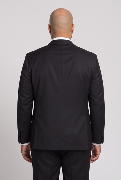 Costume Plus Size Slim Italiano Lã Fria - Preto