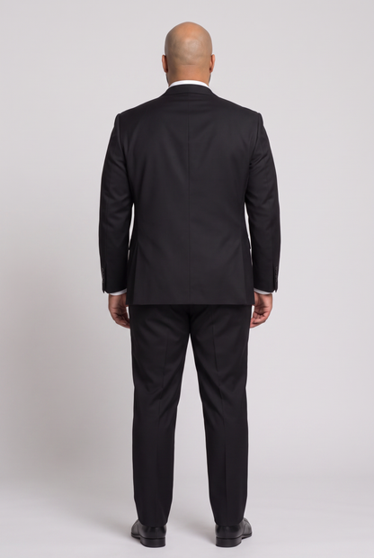 Costume Plus Size Slim Italiano Lã Fria - Preto