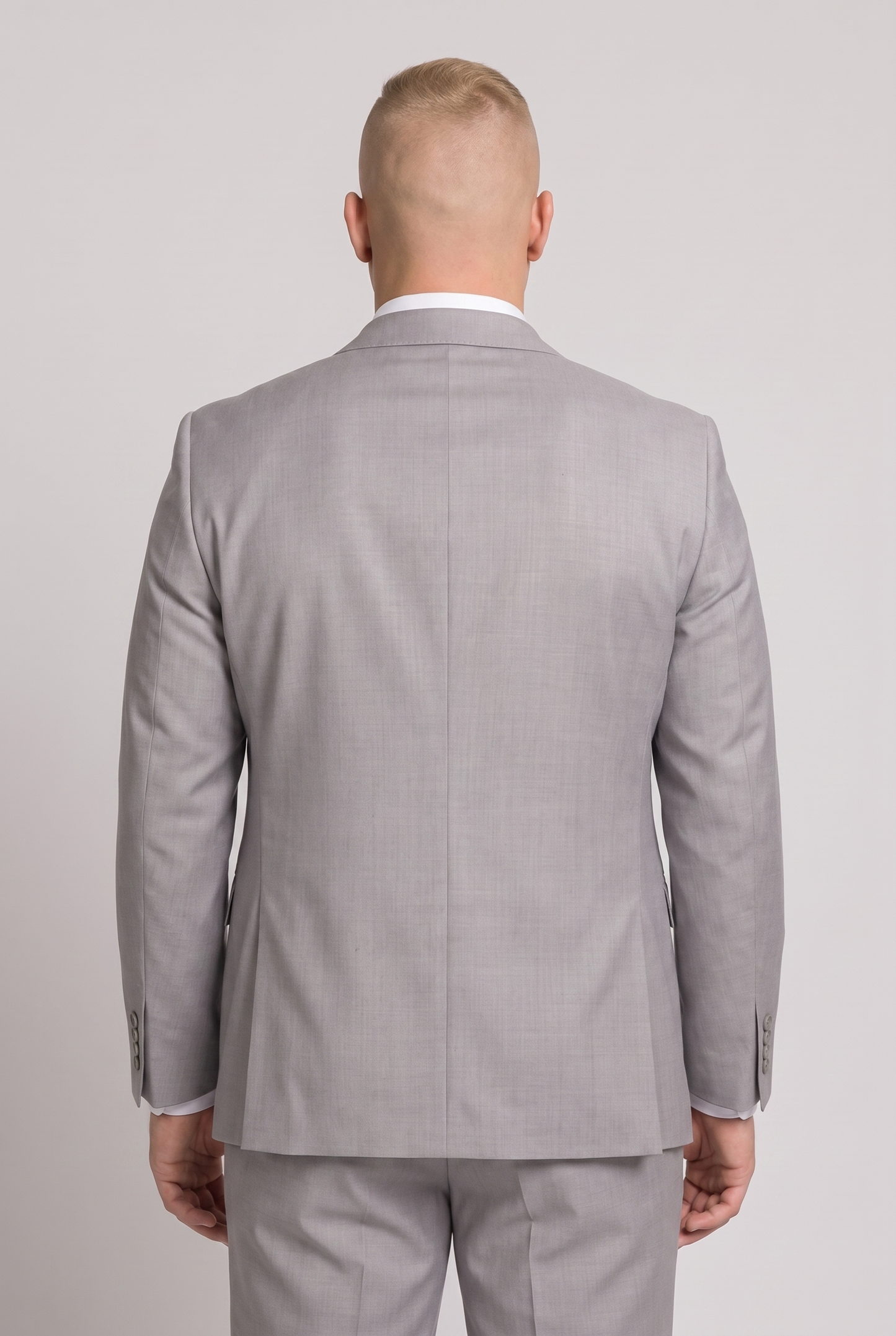 Terno Plus Size Slim Italiano Lã Fria - Cinza Claro