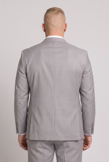 Terno Plus Size Slim Italiano Lã Fria - Cinza Claro