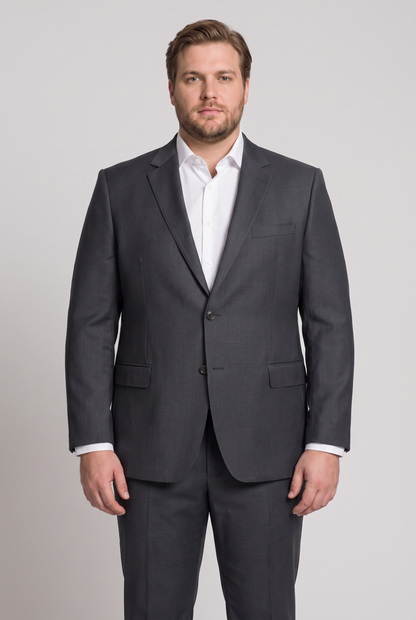 Costume Plus Size Slim Italiano Lã Fria - Grafite