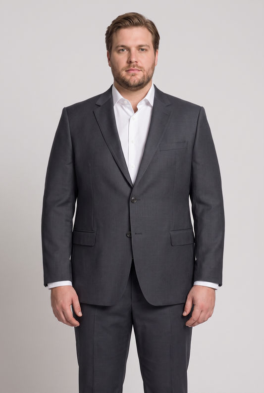 Costume Plus Size Slim Italiano Lã Fria - Grafite