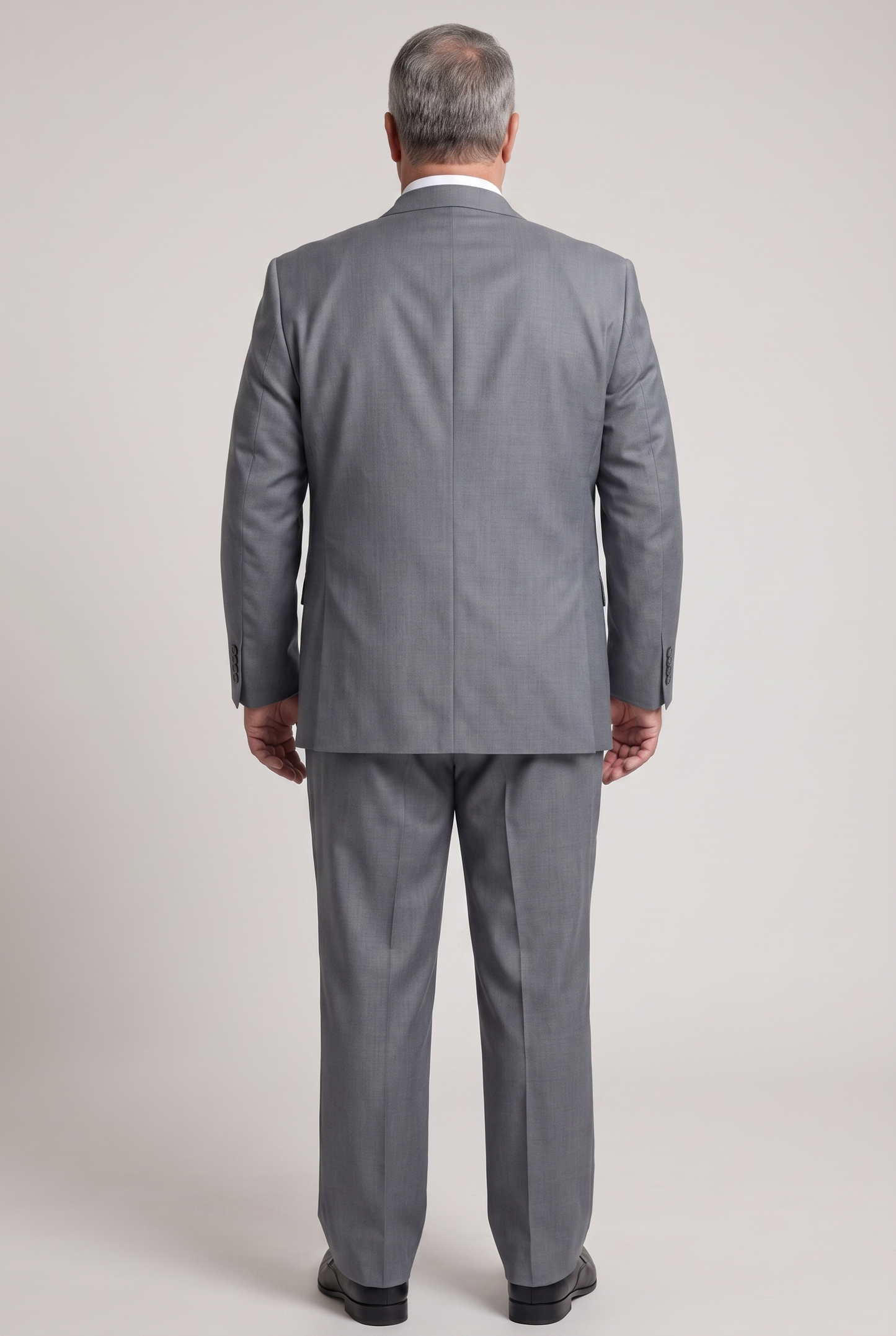 Costume Plus Size Slim Italiano Lã Fria - Cinza Aço