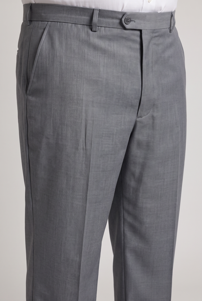 Costume Plus Size Slim Italiano Lã Fria - Cinza Aço