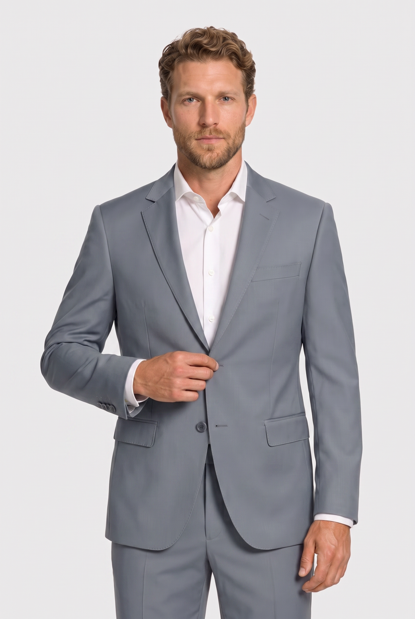 Blazer Slim Italiano Poliviscose - Cinza Aço