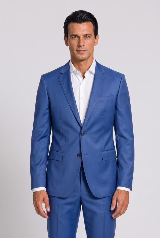 Costume Slim Italiano Poliviscose - Azul Índico