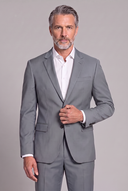 Costume Regular Italiano Microfibra - Cinza Médio