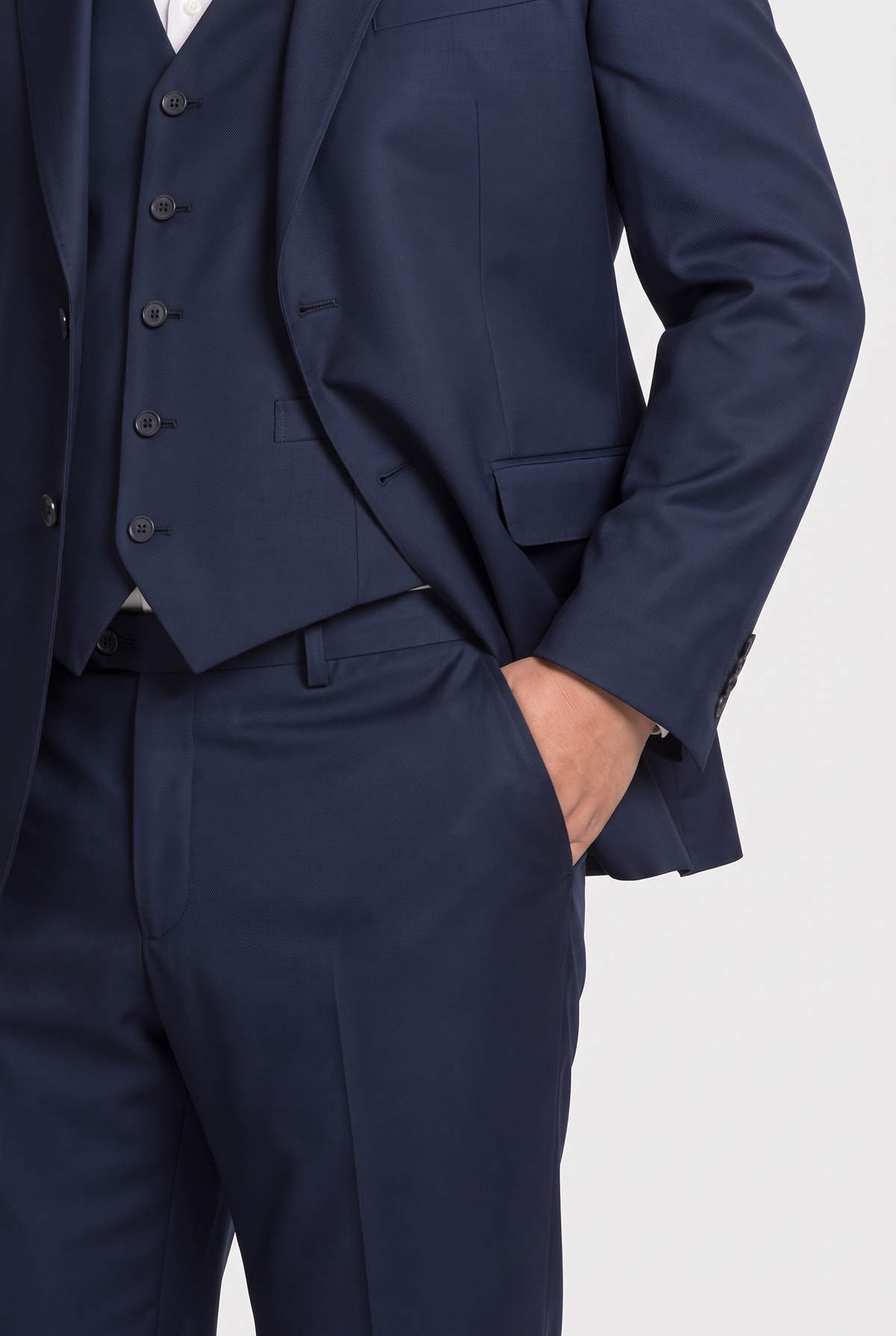 Terno Plus Size Slim Italiano Poliviscose - Azul Marinho