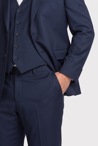Terno Plus Size Slim Italiano Poliviscose - Azul Marinho