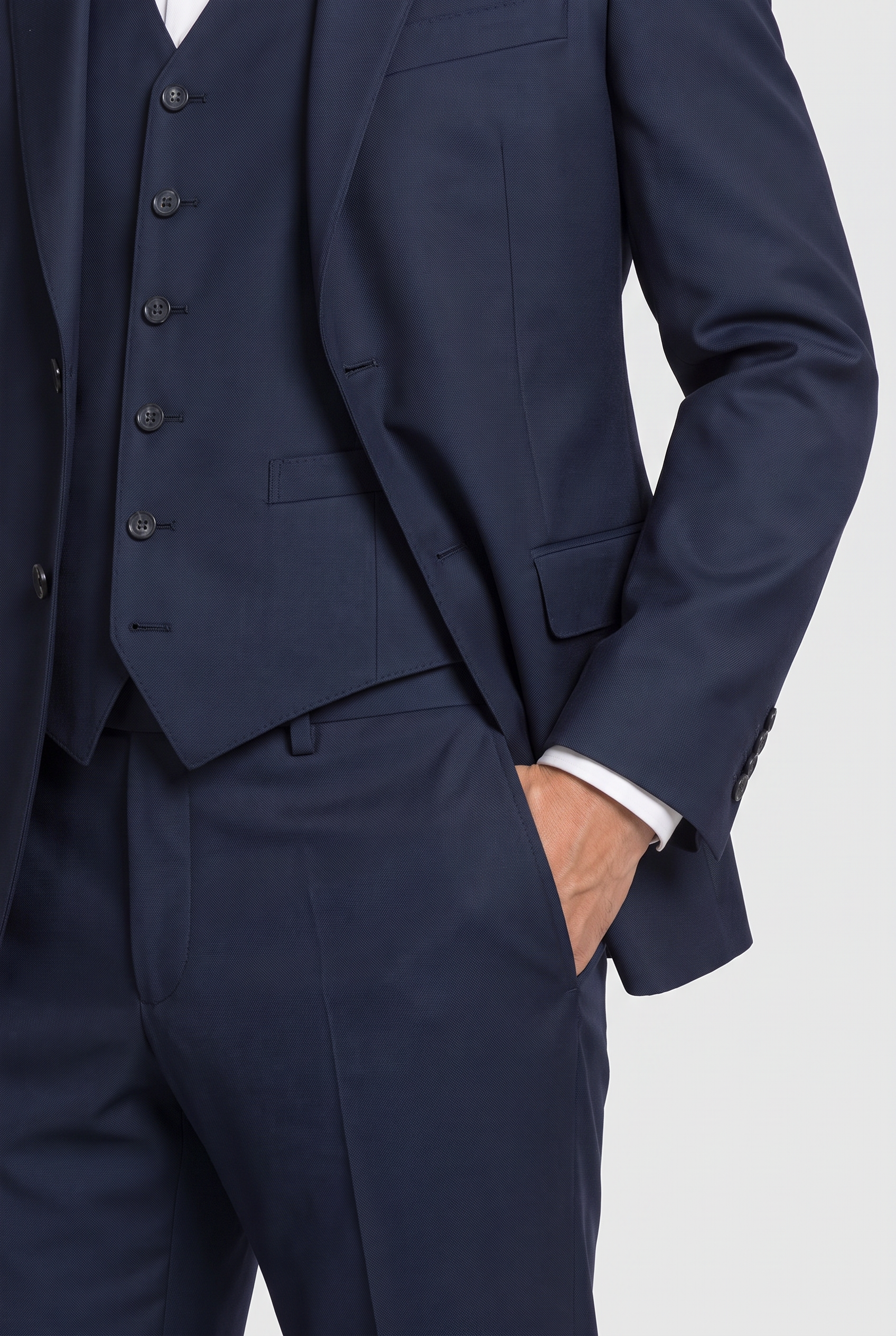 Colete Lã Fria Azul Marinho - torso