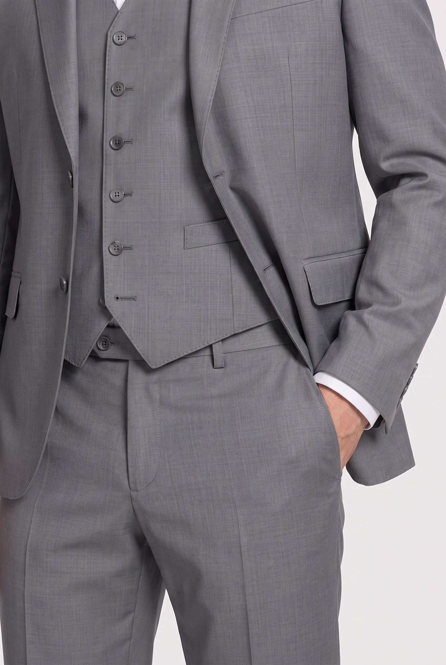Blazer Lã Fria Cinza Médio - costas