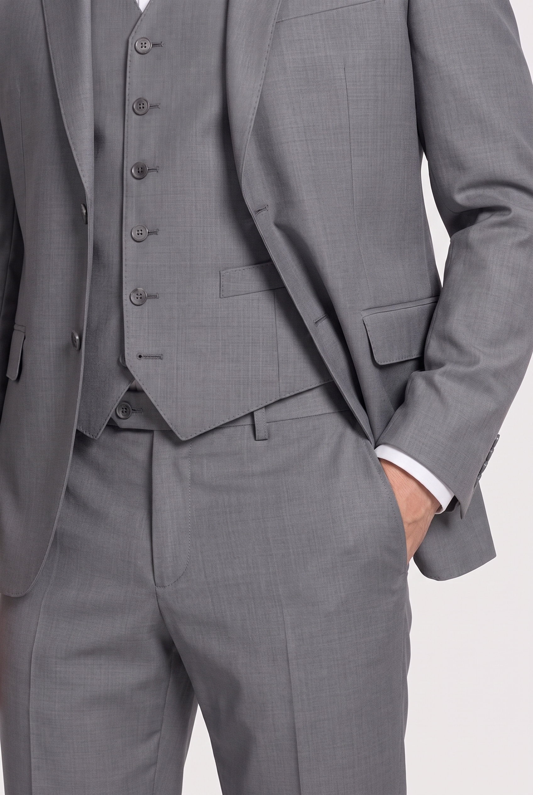 Blazer Lã Fria Cinza Médio - costas