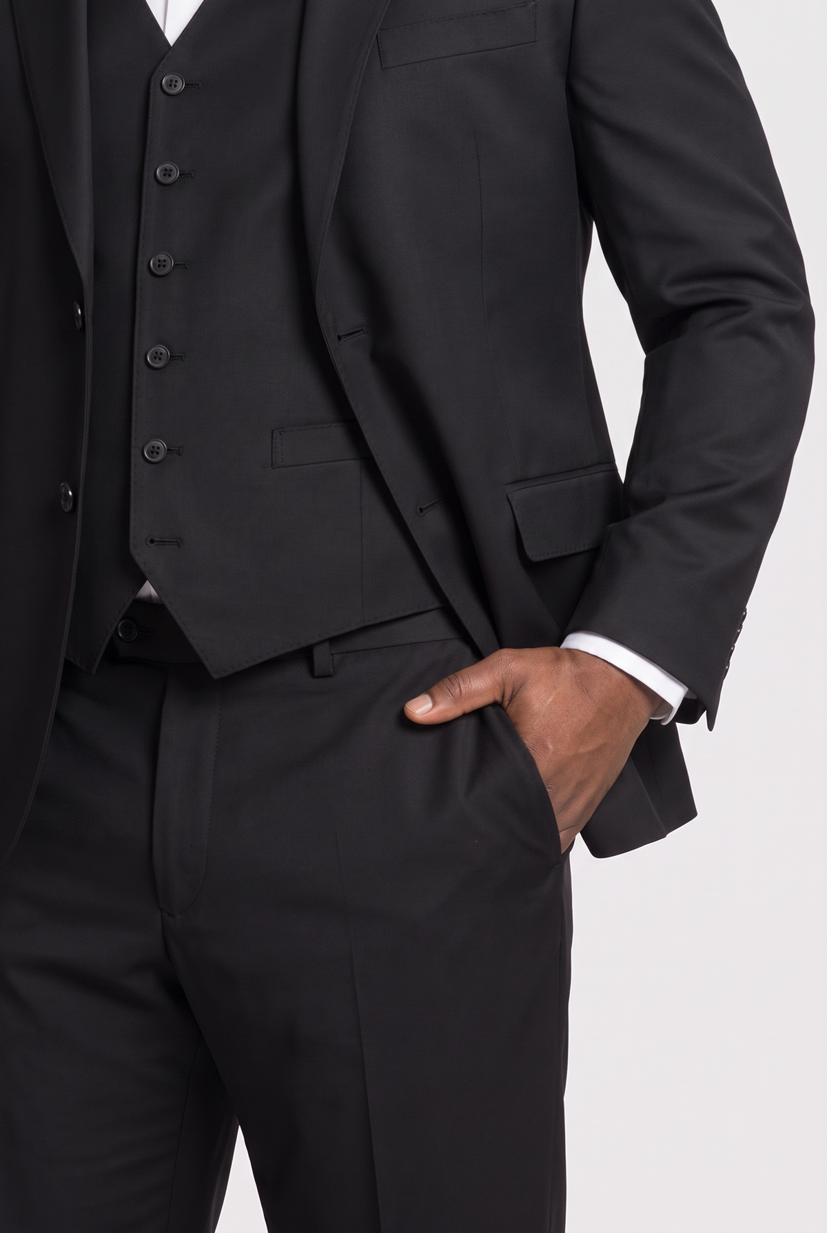 Terno Plus Size Regular Italiano Microfibra - Preto