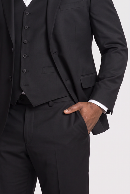 Terno Plus Size Regular Italiano Microfibra - Preto