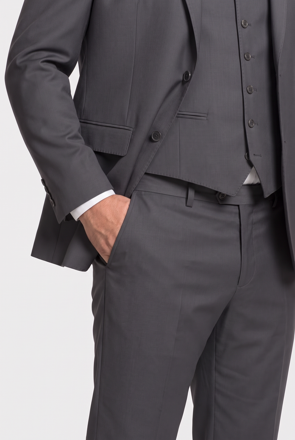 Terno Plus Size Regular Italiano Microfibra - Chumbo