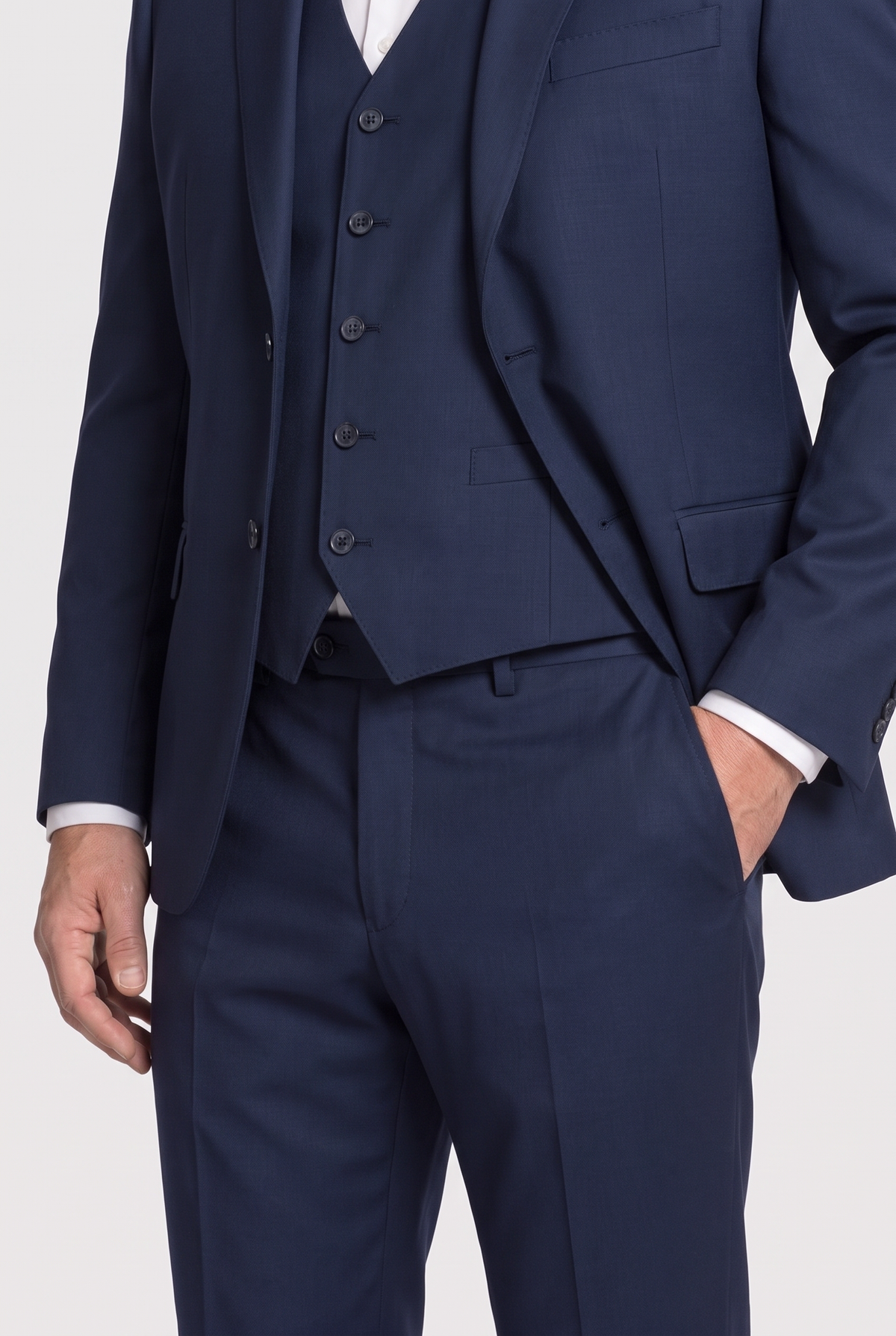 Terno Plus Size Regular Italiano Microfibra - Azul Marinho