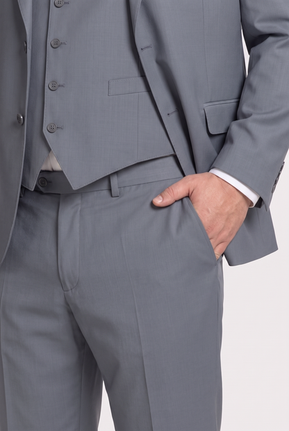 Terno Plus Size Regular Italiano Microfibra - Cinza Médio