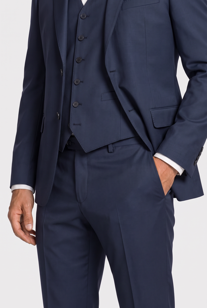 Terno Slim Italiano Poliviscose - Azul Marinho
