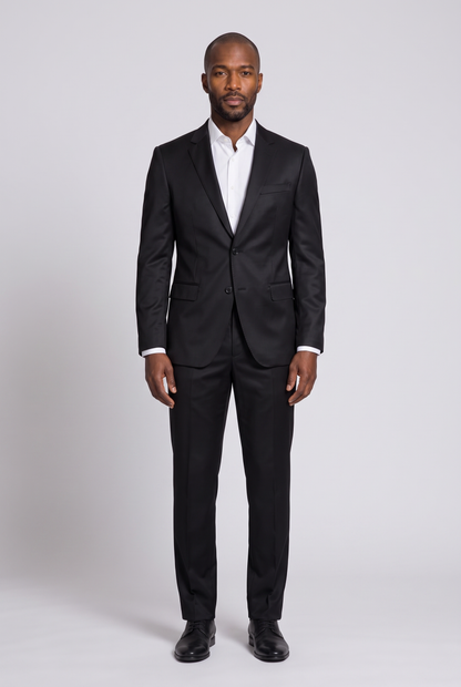 Costume Poliviscose Preto - frente corpo inteiro