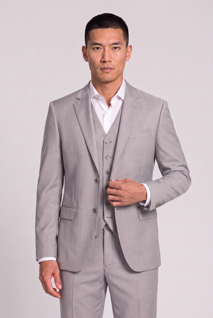Blazer Lã Fria Cinza Claro - close