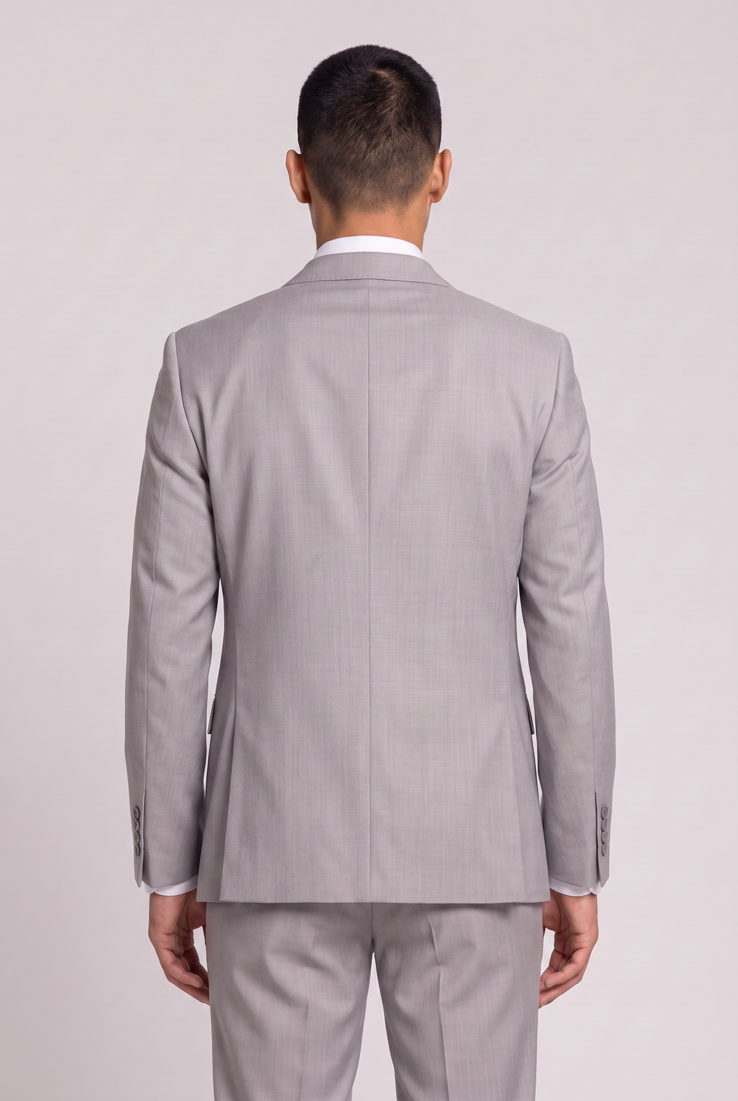 Blazer Lã Fria Cinza Claro - costas