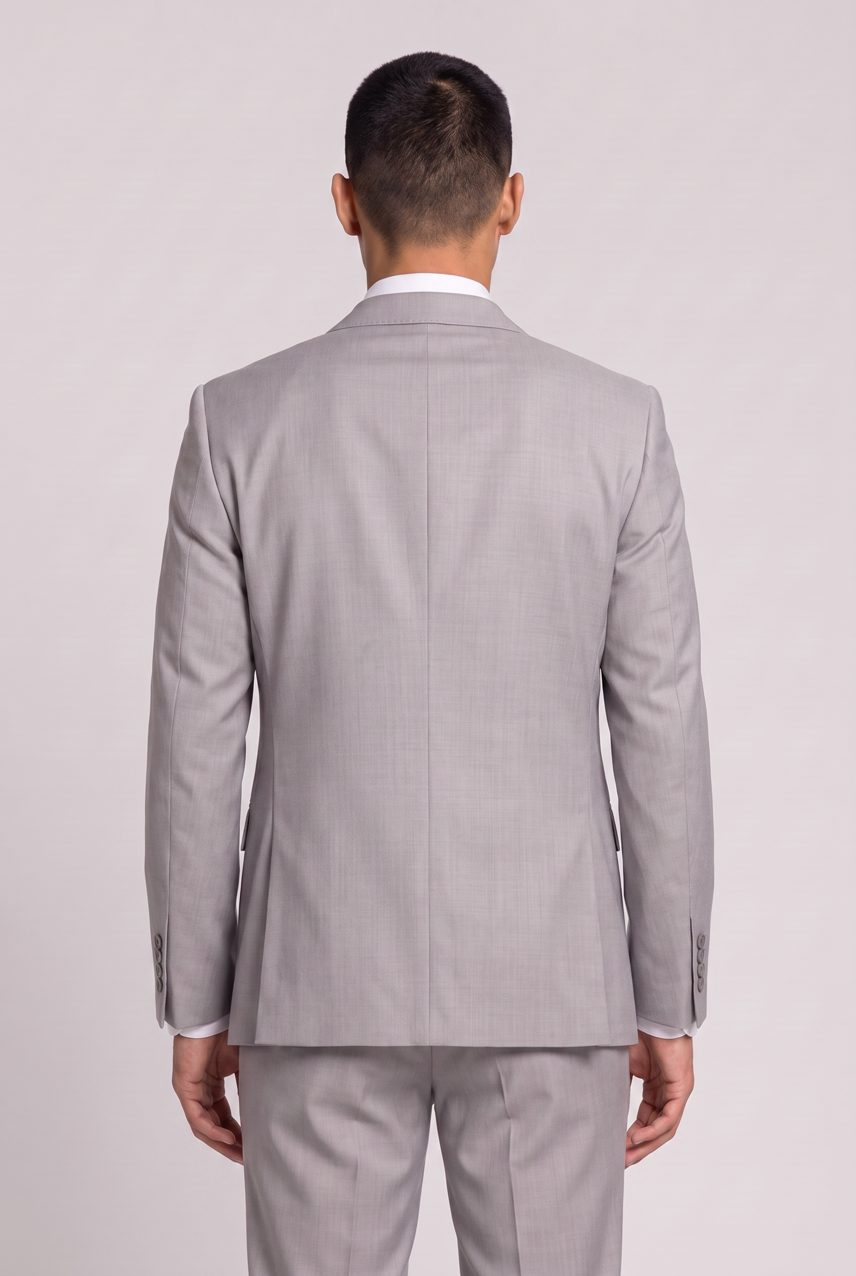Blazer Lã Fria Cinza Claro - costas