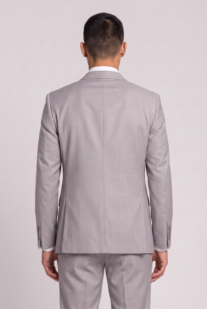 Blazer Lã Fria Cinza Claro - costas