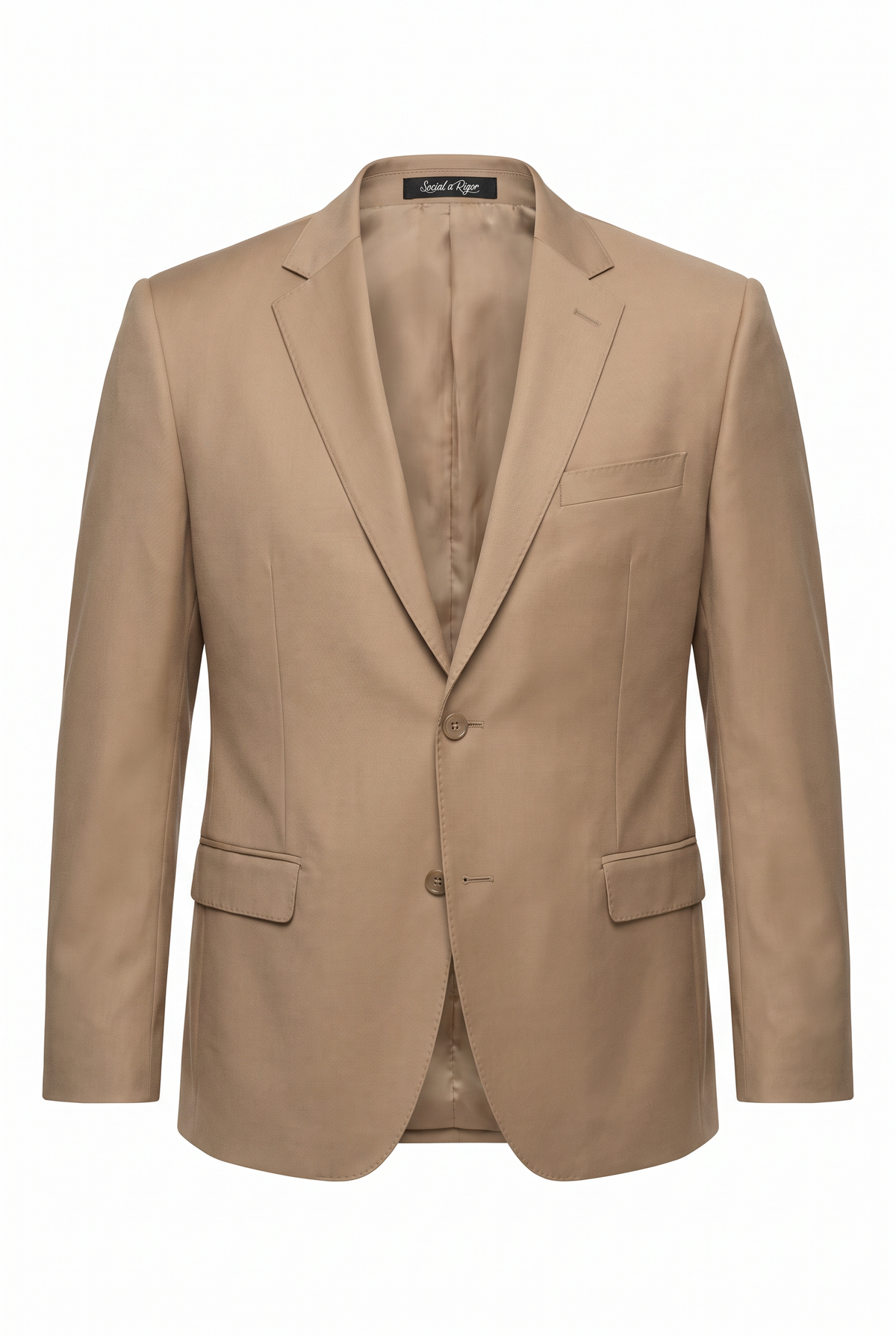 Terno Plus Size Regular Italiano Microfibra - Cáqui