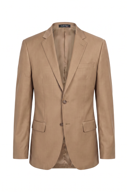 Terno Plus Size Slim Italiano Poliviscose - Cáqui