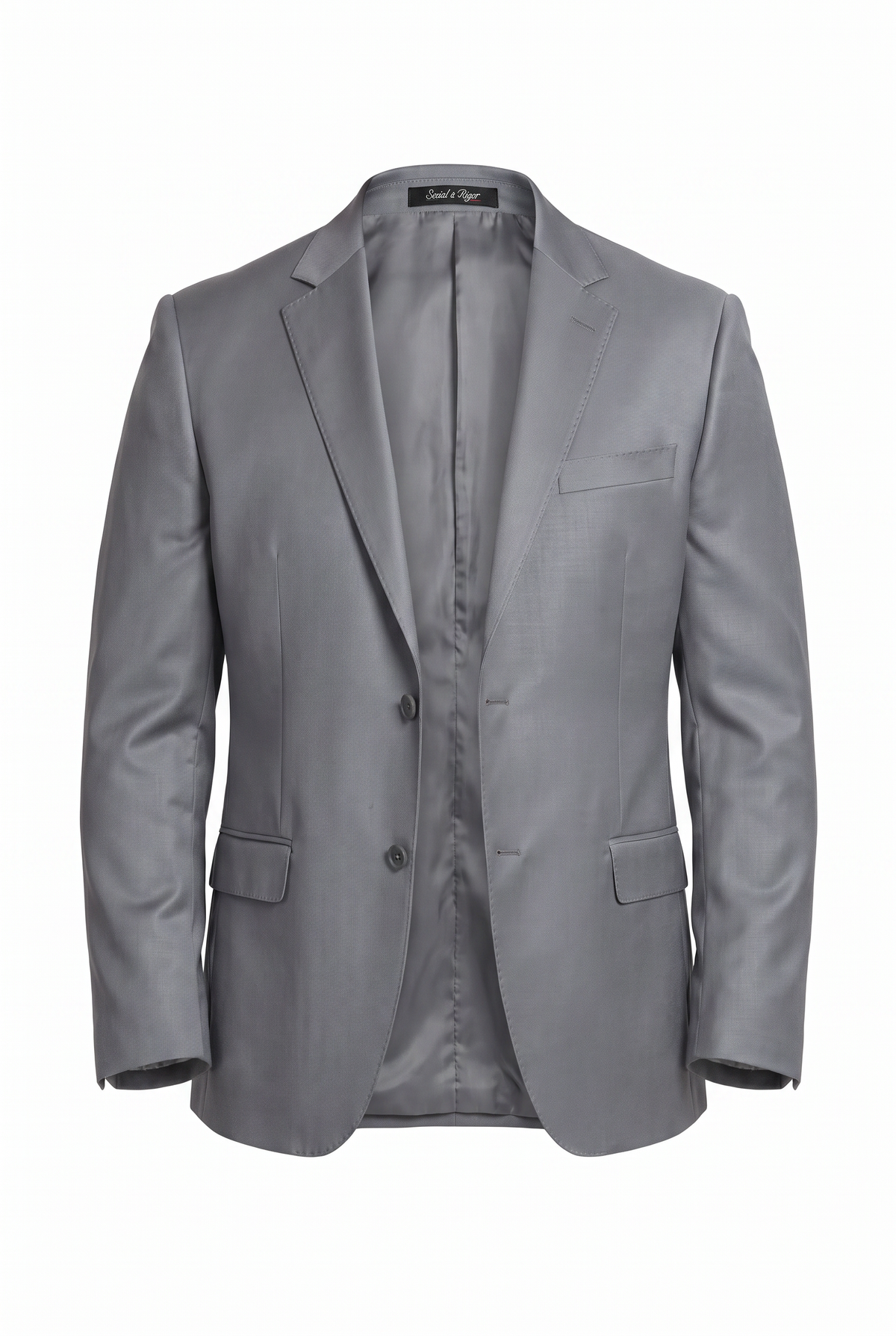 Terno Plus Size Slim Italiano Poliviscose - Cinza Médio