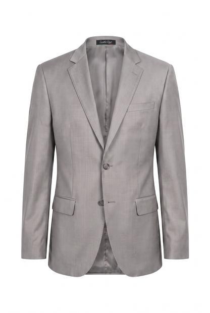 Terno Plus Size Slim Italiano Lã Fria - Cinza Claro