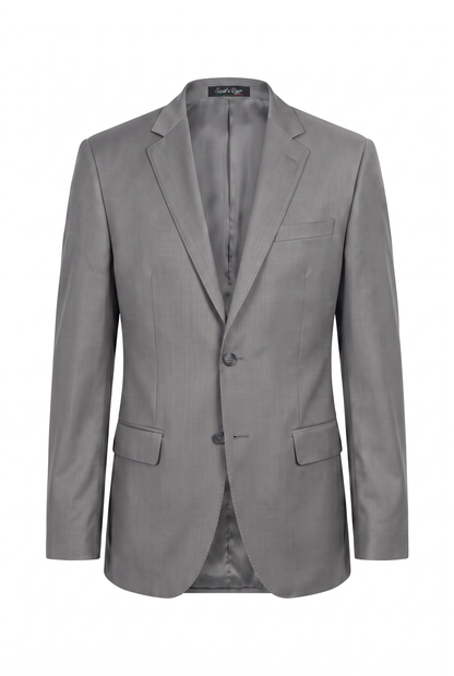 Costume Plus Size Slim Italiano Poliviscose - Cinza Médio