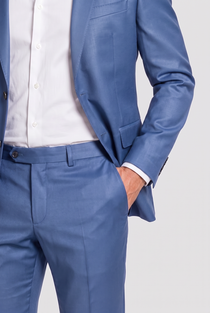 Costume Slim Italiano Poliviscose - Azul Índico