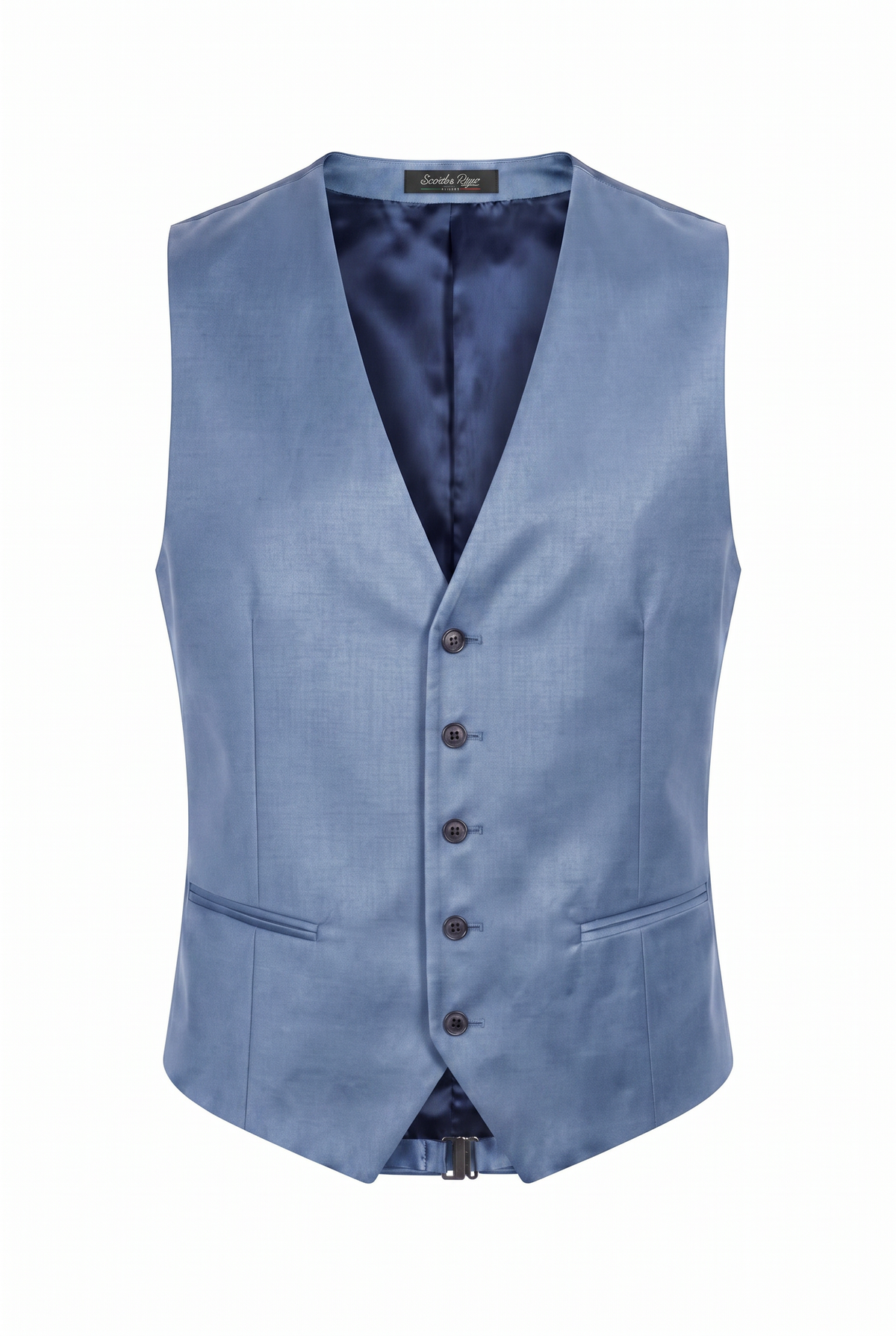 Colete Slim Italiano Poliviscose - Azul Índico