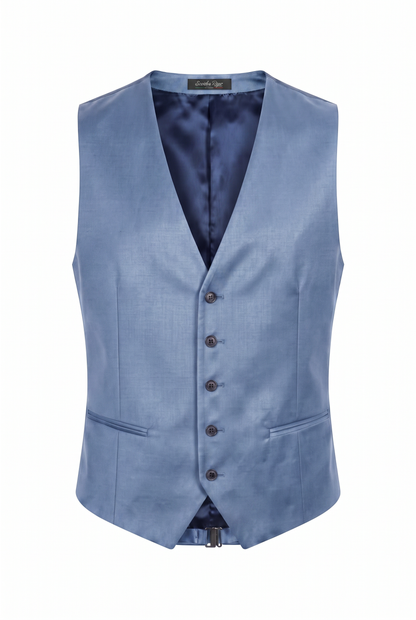 Colete Slim Italiano Poliviscose - Azul Índico