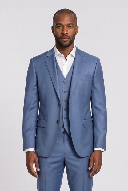 Colete Slim Italiano Poliviscose - Azul Índico