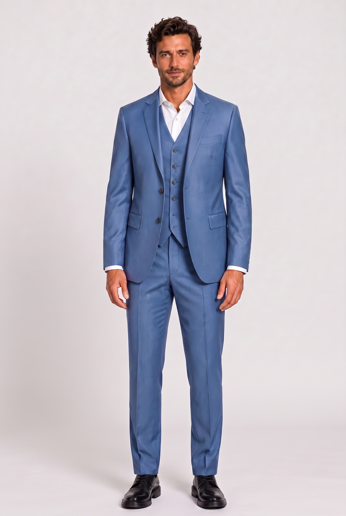 Terno Slim Italiano Poliviscose - Azul Índico