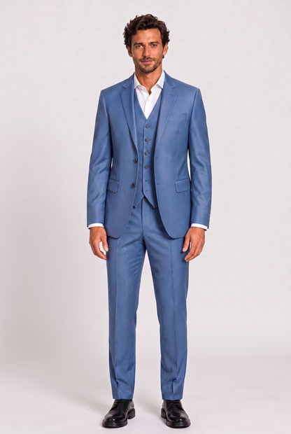 Terno Slim Italiano Poliviscose - Azul Índico