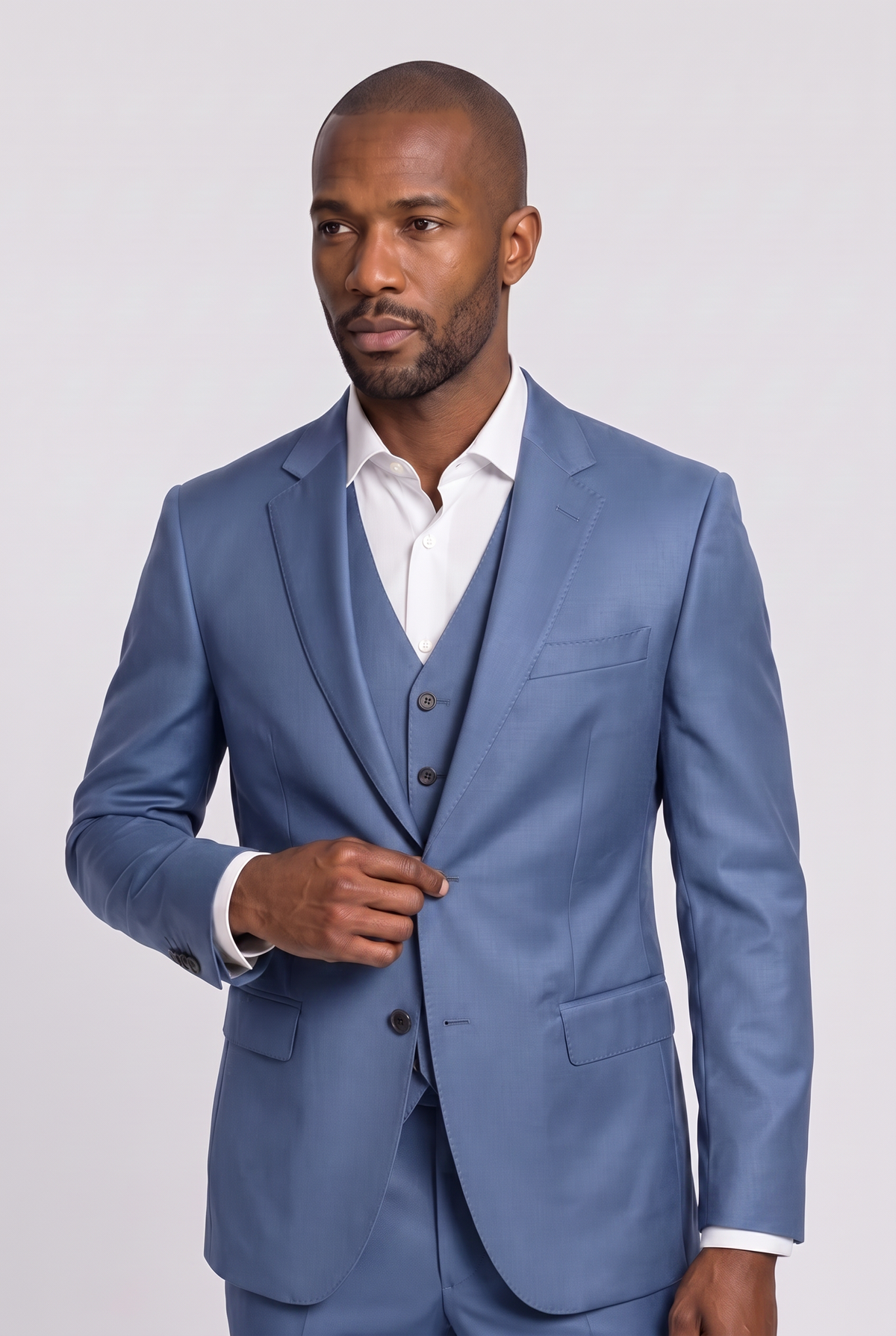 Colete Slim Italiano Poliviscose - Azul Índico