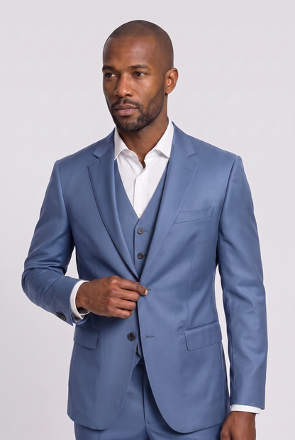 Colete Slim Italiano Poliviscose - Azul Índico