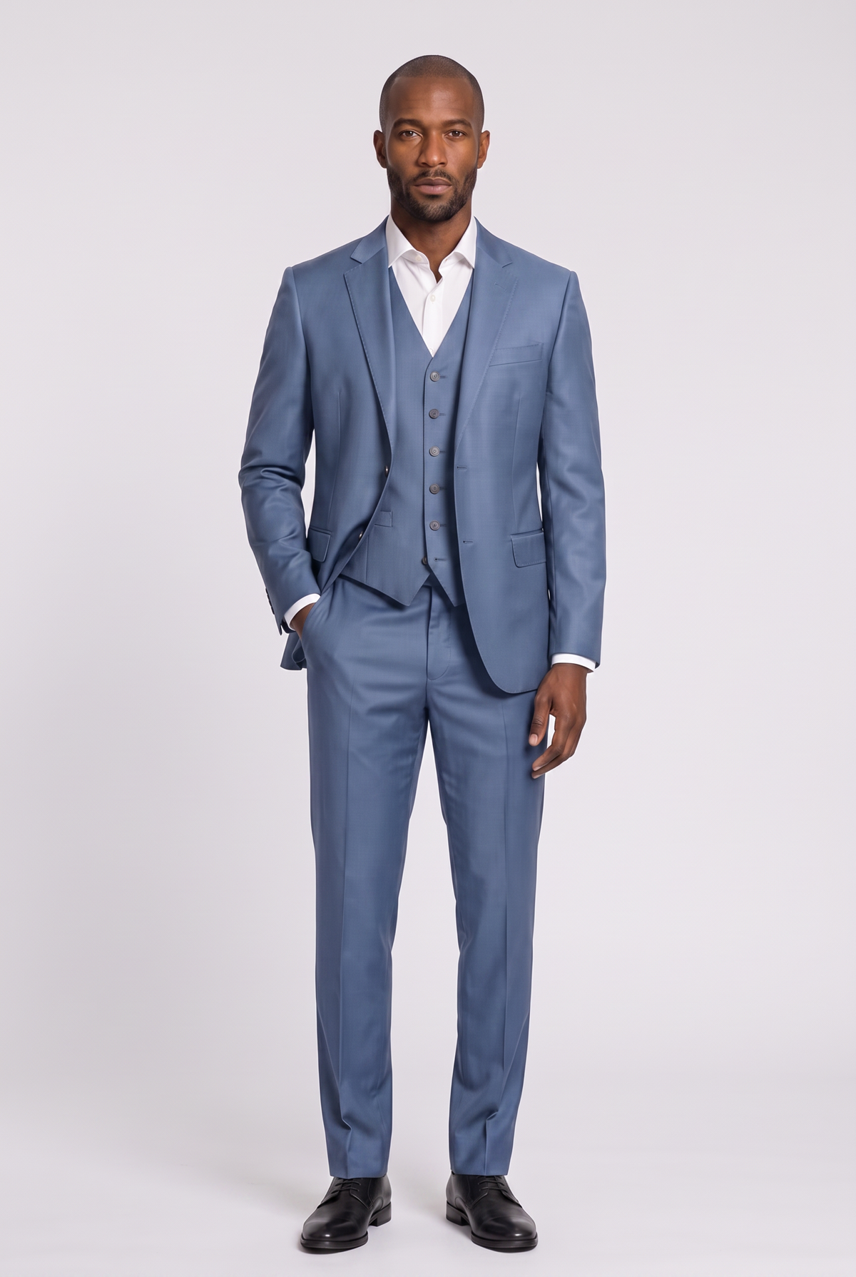 Colete Slim Italiano Poliviscose - Azul Índico
