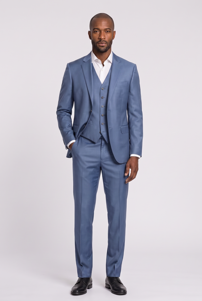 Calça Slim Italiano Poliviscose - Azul Índico