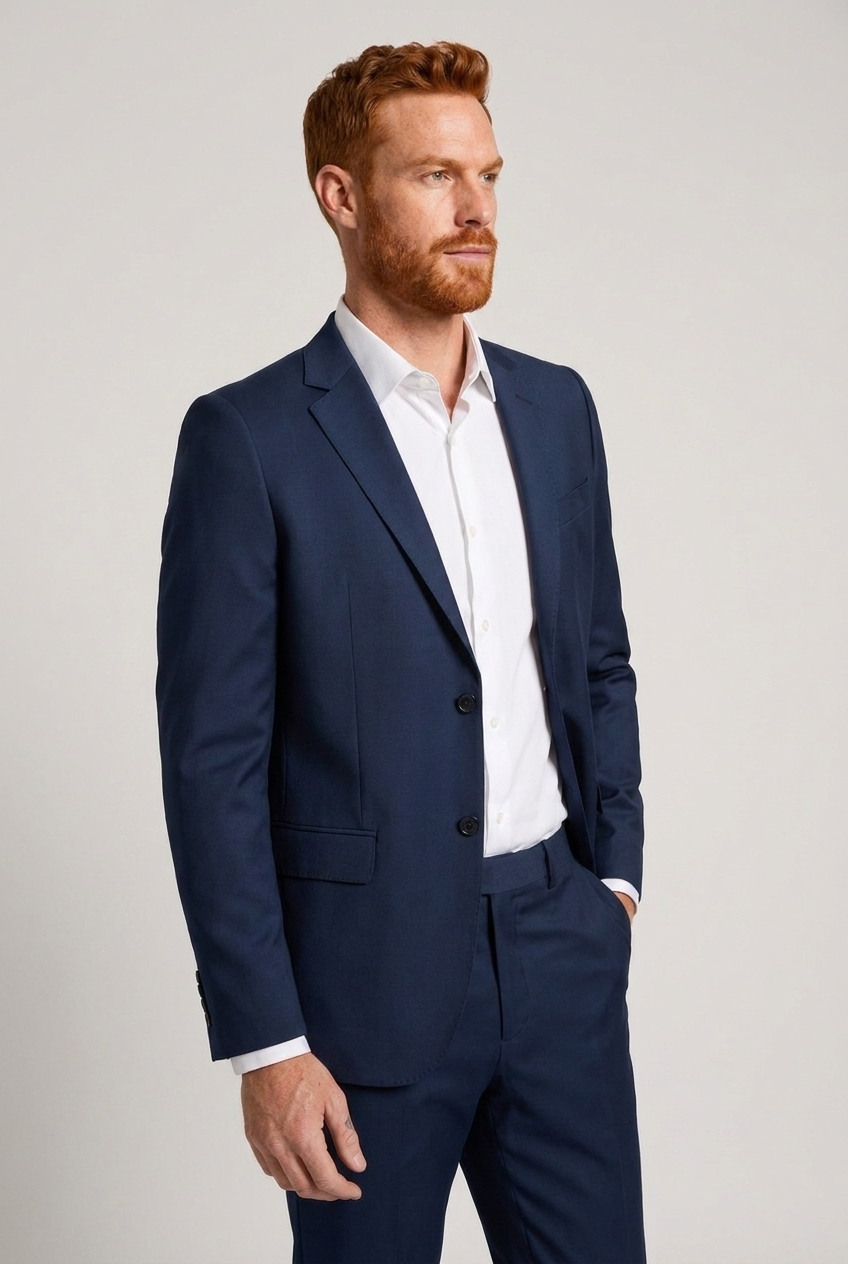 Costume Regular Italiano Microfibra - Azul Marinho