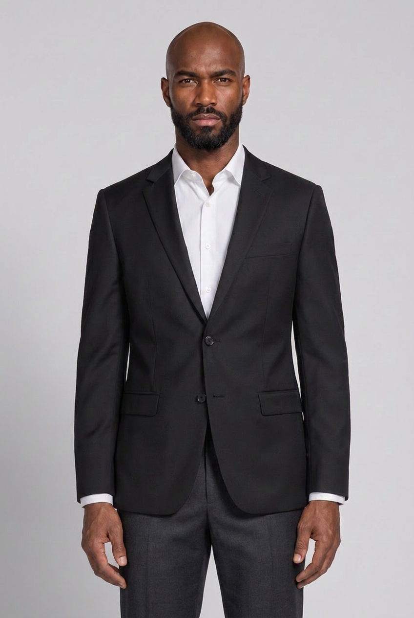 Blazer Slim Italiano Microfibra Preto - hero frontal
