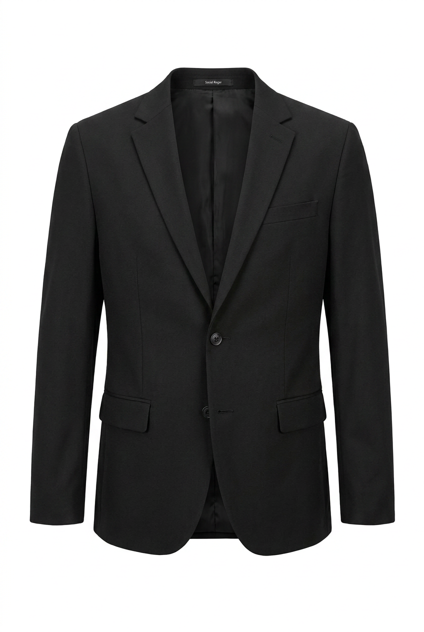 Blazer Slim Italiano Microfibra Preto - ghost still