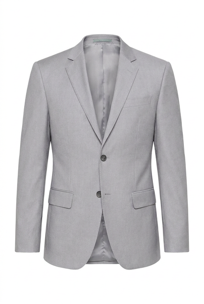 Blazer Slim Italiano Microfibra Cinza Claro - ghost still